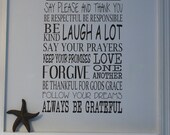 Family Home Rules Vinyl Wall Decal Medium Size