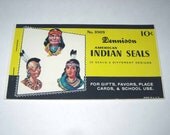 Vintage Dennison American Indian Gummed Seals or Stickers