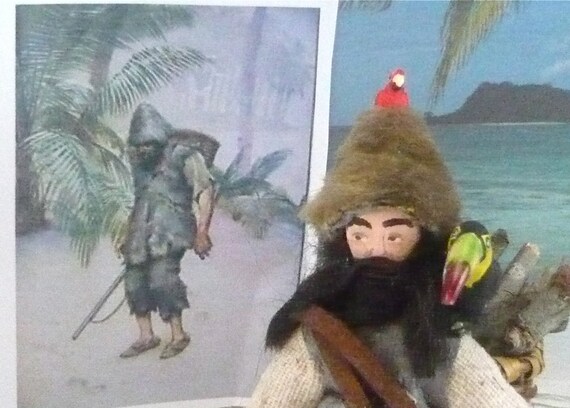 Art Doll Robinson Crusoe Miniature Literary Art Collectible