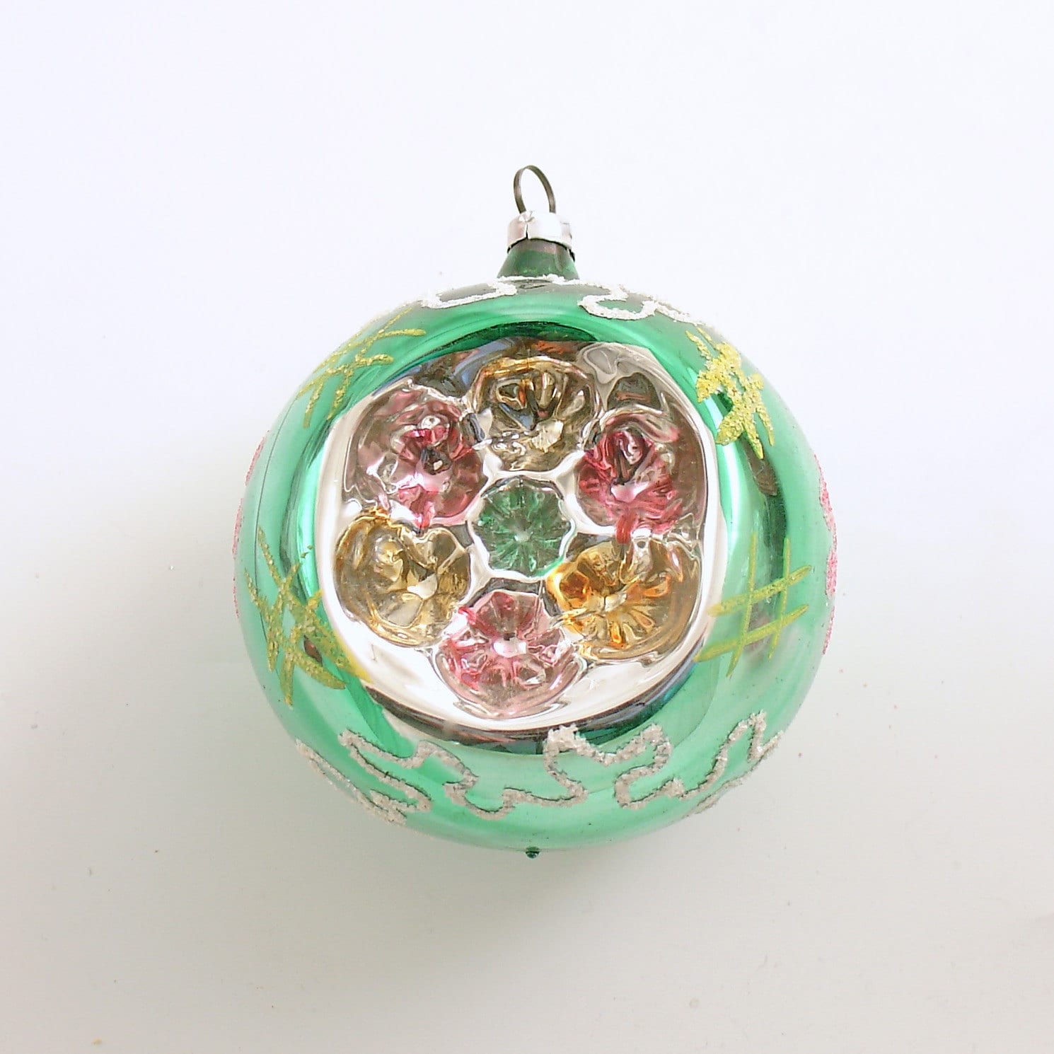 Vintage Glass Christmas Ornament 2 Reflector Indents by efinegifts