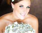 Deposit for classic heirloom pearl brooch bouquet -- made-to-order bridal wedding bouquet