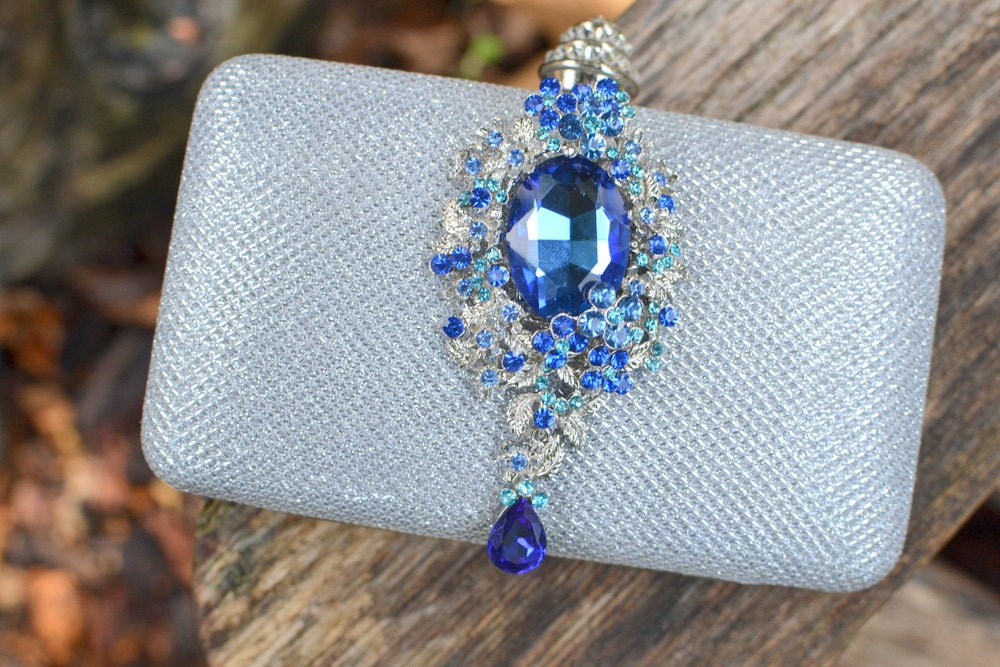 Sapphire clutch -- ready to ship