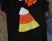 Halloween Girls CANDY CORN tee shirt only   sizes 6 - 9 - 12 -18 -24 mth -2 -3 -4 -5 - 6 - 7 - 8