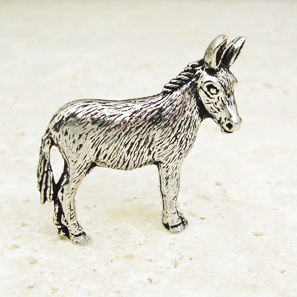 Donkey Tie Pin, Antiqued Pewter Tie Tack Pin