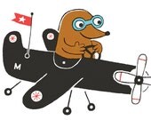 MOLE PLANE: 4x6inch, 5 color screenprint