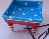 Fourth of July Ceramic Dish for your business cards - patriotic office decor