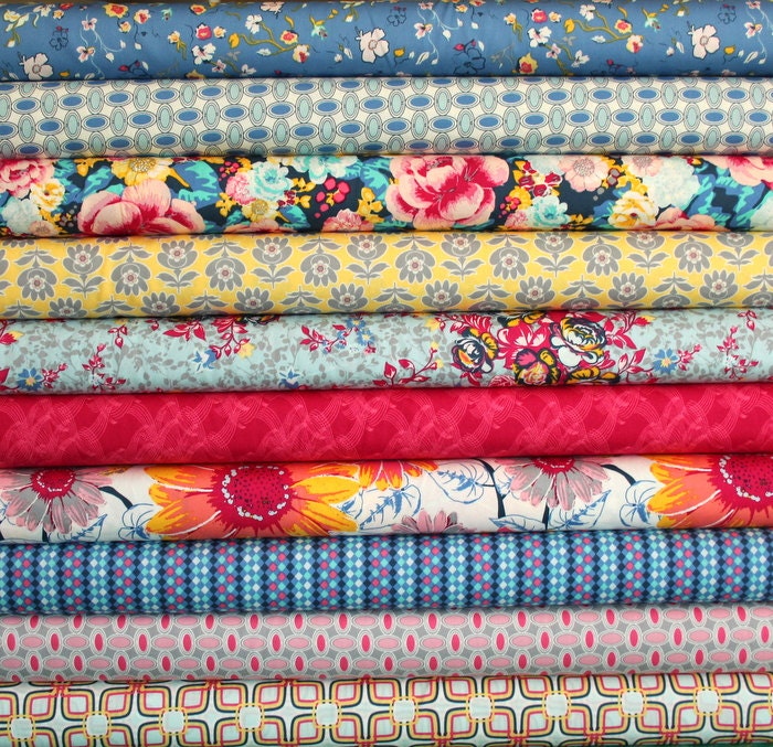 Floressence fat quarter bundle--10 pieces---2-1/2 yards total--Art Gallery Fabrics