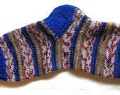 sofs offers Lalise medium hand knitted socks (8-12 kids) (5-6 adult) in festive blue colors