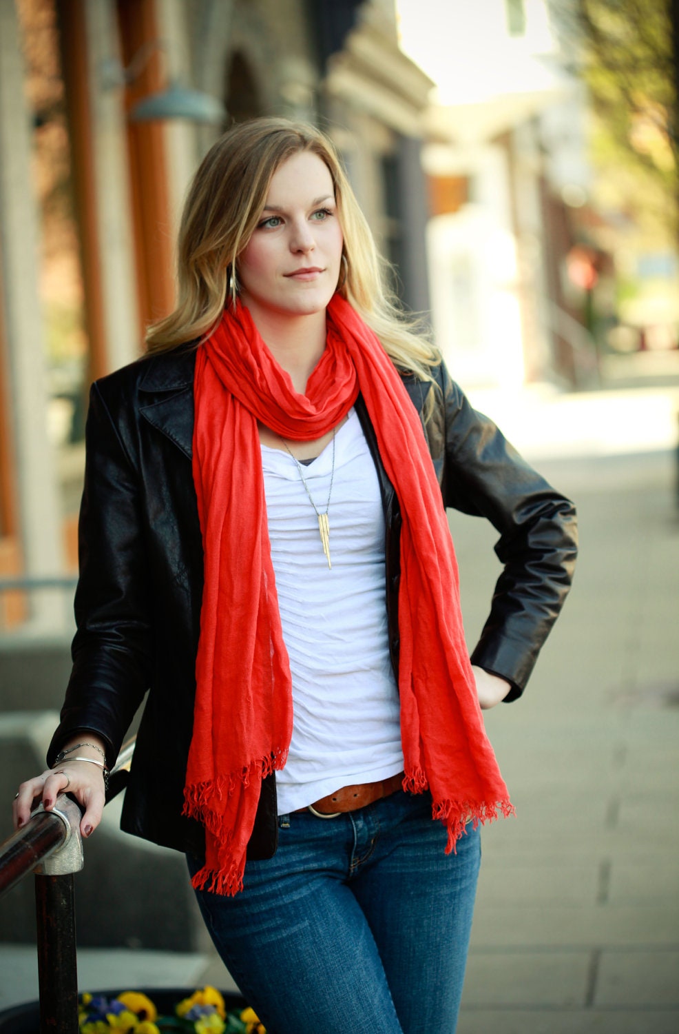 Long Sterling Silver Pendant Necklace - Marisol Necklace