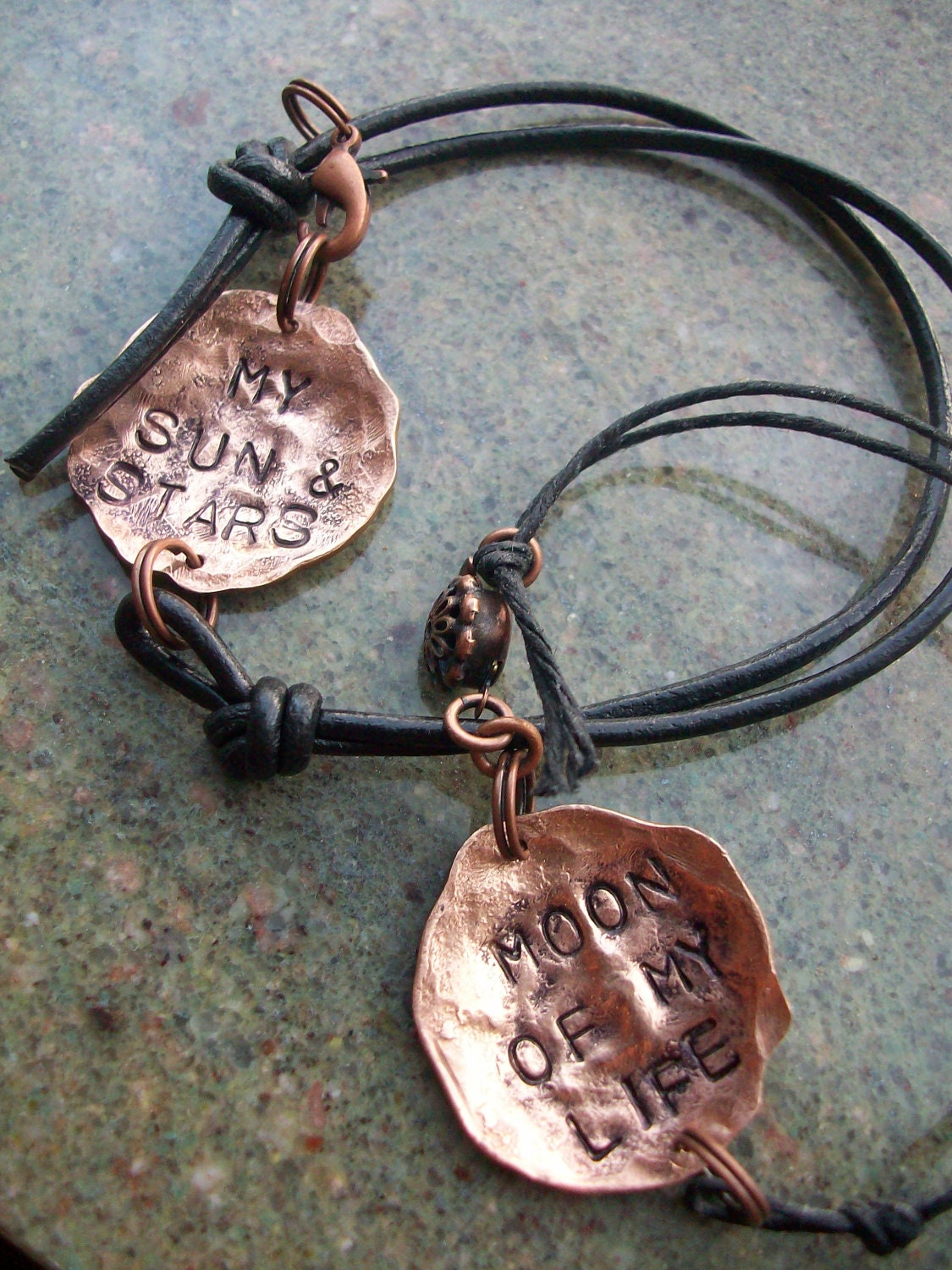 2 Game of Thrones inspired Bracelets Hand Hammered "moon of my life and my sun and stars" jewelry set of two