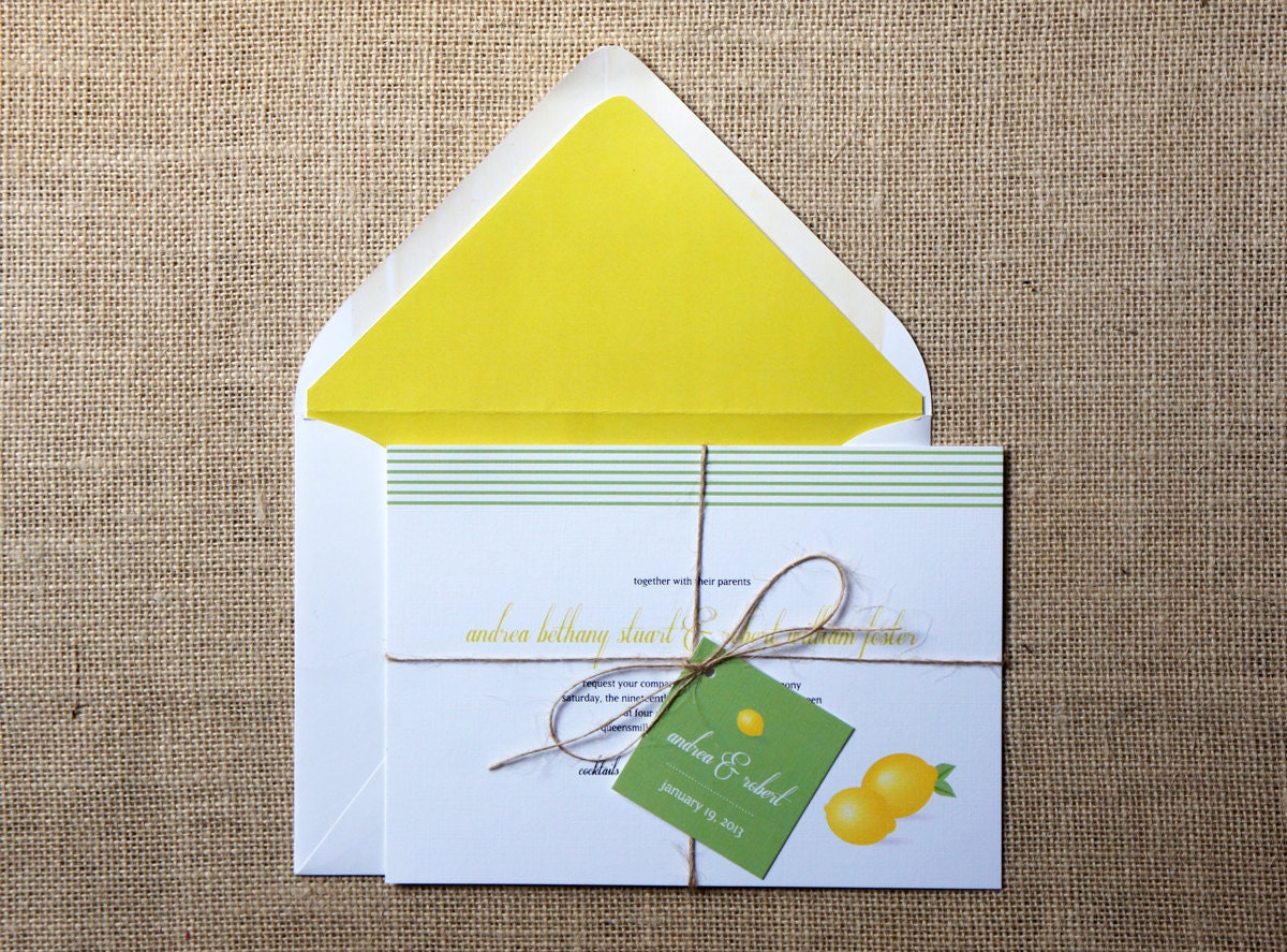Lemon Citrus Wedding Invitations