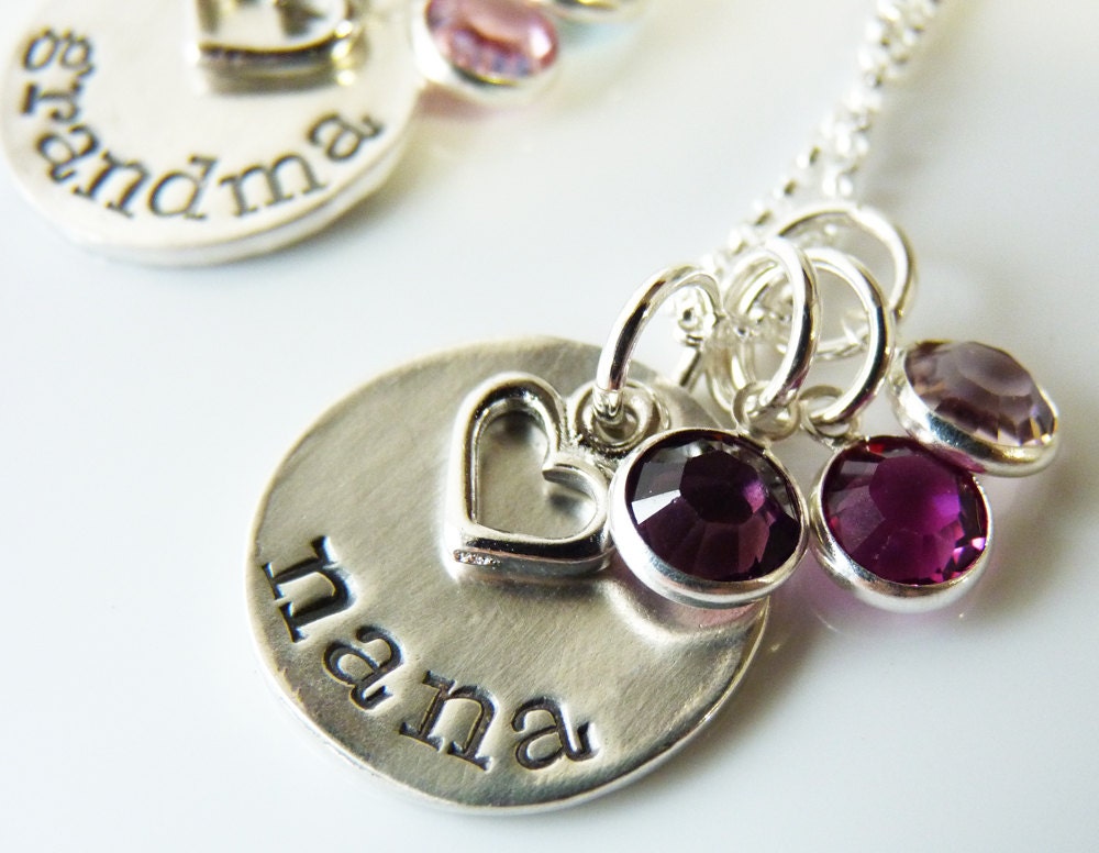 Grandmother Grandma Nana Necklace with Birthstones
