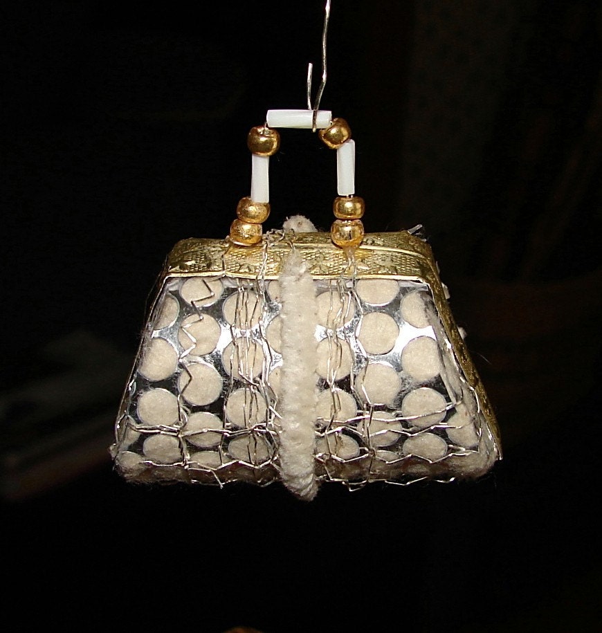 Ladies Handbag Christmas Ornament German Sebnitz