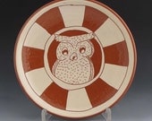 Luncheon Plate with Owl and Wide Spoke Pattern - AT