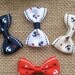 10pcs 42x25mm sea anchors & stars on navy blue grossgrain ribbon bows appliques (S553.22)