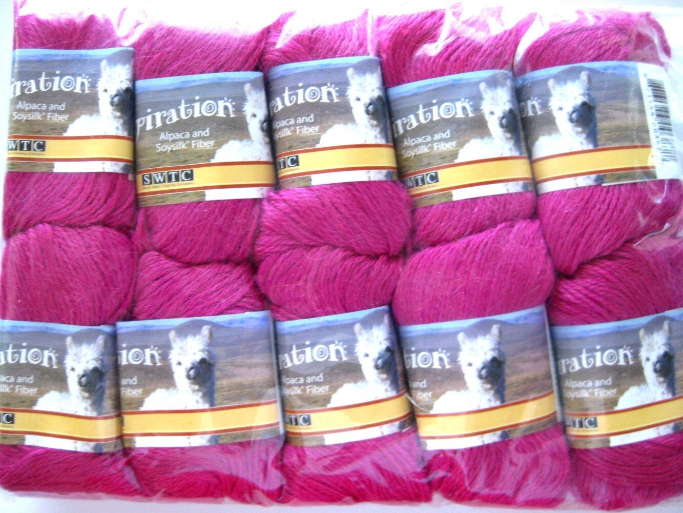 worsted weight Alpaca soysilk blend yarn, bright pink, 10 balls, wholesale, SWTC Inspiration, Laughter (387)