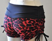 SXY FITNESS Red Cheetah Hot Yoga Shorts Roller Derby Item 4493