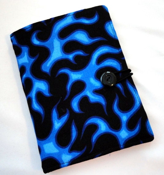 Crayon Holder, Coloring Organizer, Crayon Organizer, Art Wallet - Black & Blue Flame print
