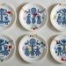 Set of 4 folklore and fun plates made to order