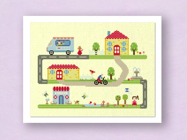 One Summer Day. Large Cross Stitch Pattern PDF File