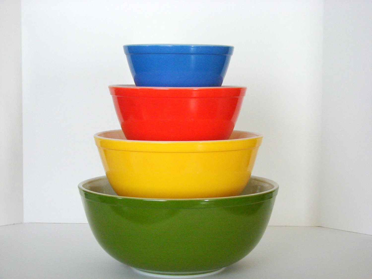 Vintage Pyrex Primary Alternate Colors Bowl Set 1960's Retro Mod