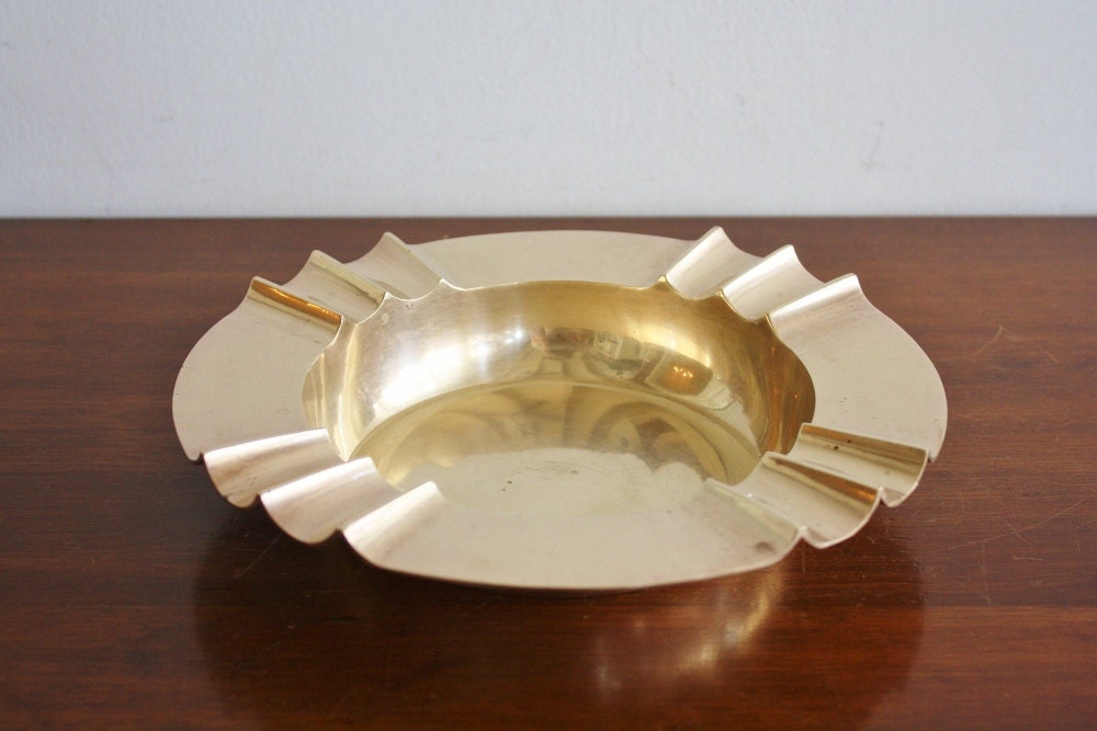 Modern brass ashtray, vintage dish