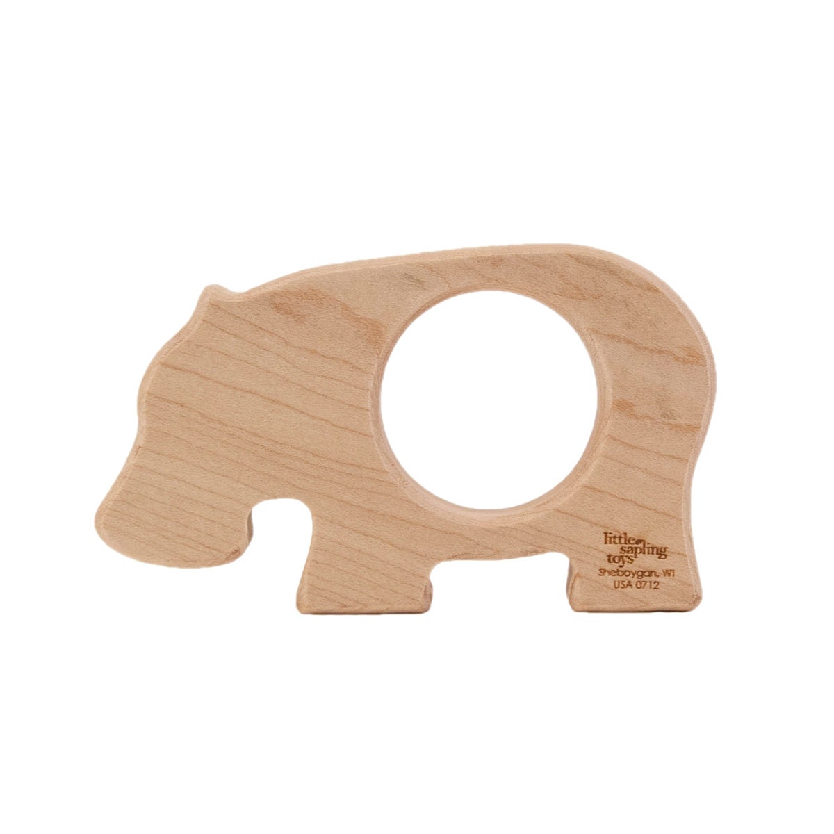 Wood Teether Hippo wooden toy natural baby toy