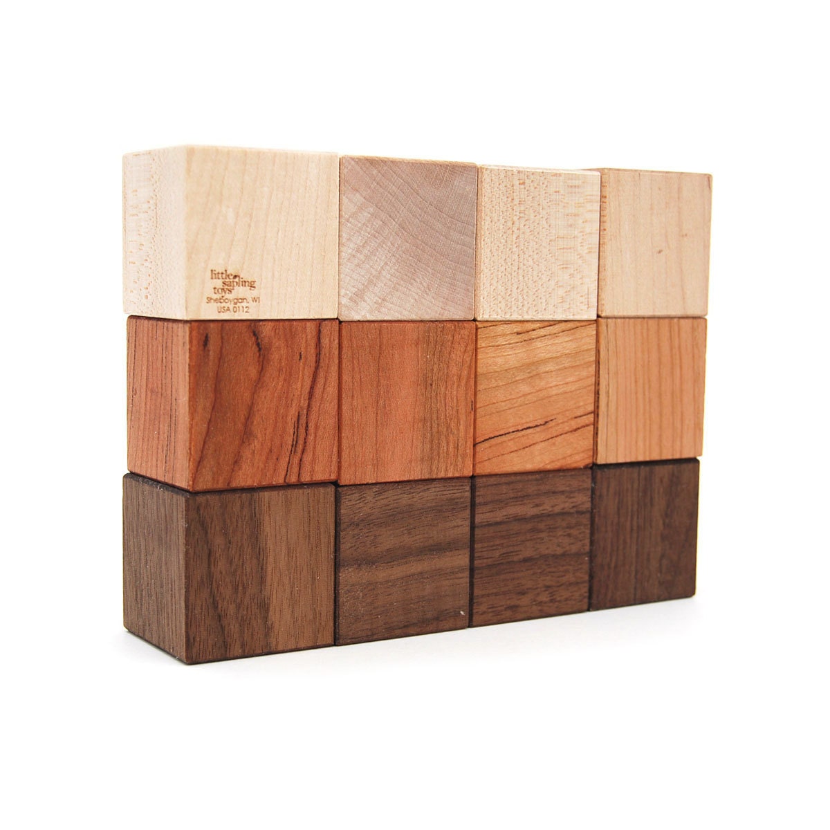 wooden blocks, 12 organic baby's first block set