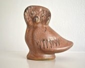 Mid Century Modern Pottery Owl Figurine Sculpture