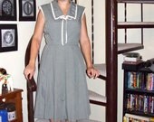 Vintage sage green sailor dress - large