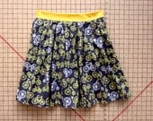 Anthropologie Inspired Aline Skirt Small Michael Miller Yellow and Gray Bicycle