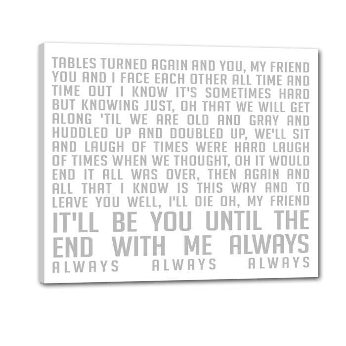 Wedding Lyrics "Our Song" Wall Art  favorite song Wedding vow art  Personalized Canvas Artwork  14X14 inch