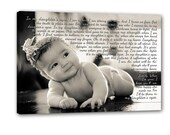 Personalized Newborn Photo Wall Art Child Baby with text, sayings, quotes Canvas Art 18X24