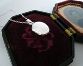 Sterling Silver Locket Necklace - Sweet Heirloom Quality Gift, Simple Dainty Oval Locket Jewelry
