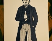 Edgar Allan Poe Digital Print 8 x 10 Inches Gothic Horror Victorian