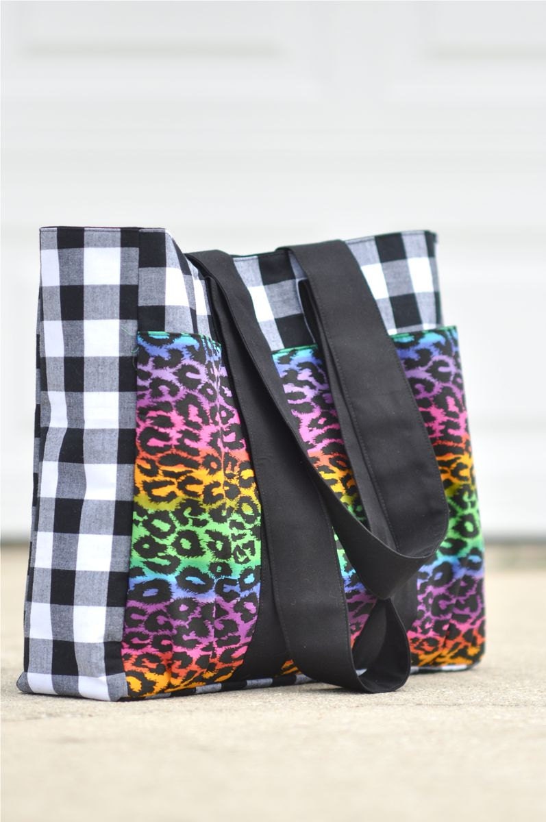 Large Buffalo and Leopard Print Purse
