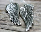 Wing Earrings - Oxidized Silver