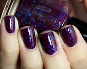 No Whine Left - Wine Colored Glitter Nail Polish-  0.5 oz Full Sized Bottle