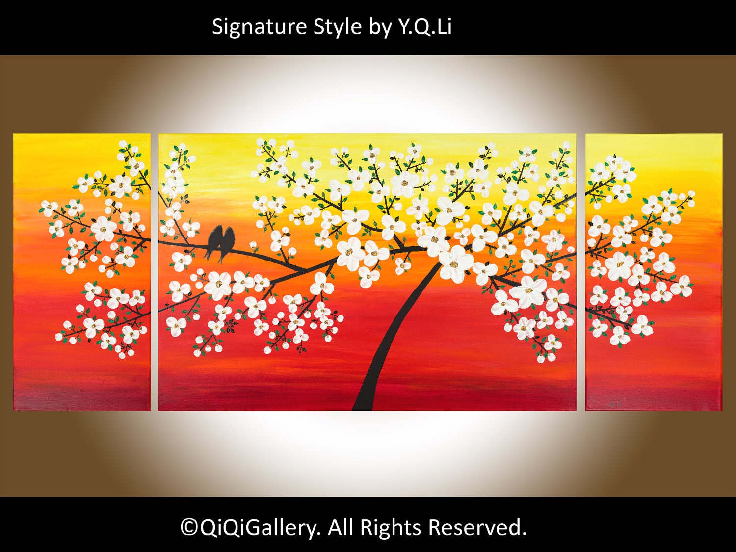 60" Red Painting Abstract Large Painting Original Heavy Texture Impasto Palette Knife Tree Painting Wall Décor Sunset Painting