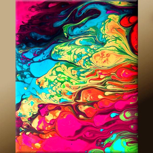 Abstract Art Print - 16x20 Matted Contemporary Wall Art Prints Your Choice Matt Color by Destiny Womack - dWo  - Filled With Joy
