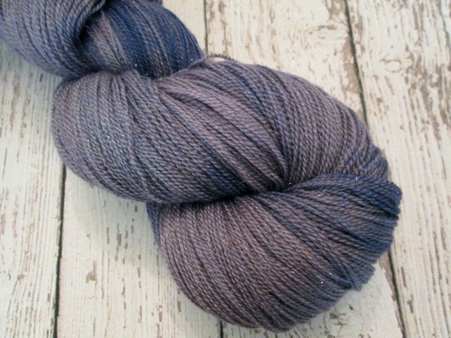 Hand Painted Merino Wool, Silk, & Stellina Lace Yarn, 875 yards/ 100 grams