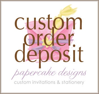 CUSTOM ORDER DEPOSIT / personalized wedding invitation design mock-up