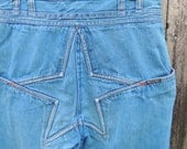 Vtg 70s Amazing Rare N'est Ce Pas Novelty Star High Waist Jeans sz 29 x 34