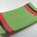 Rectangle Fused Glass Plate - Green, Red, Black, Stripes