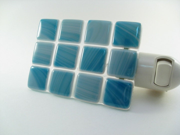 Night Light Streaky Blue Fused Glass