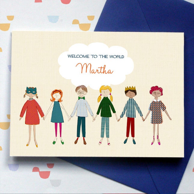 Paperchain welcome baby - card