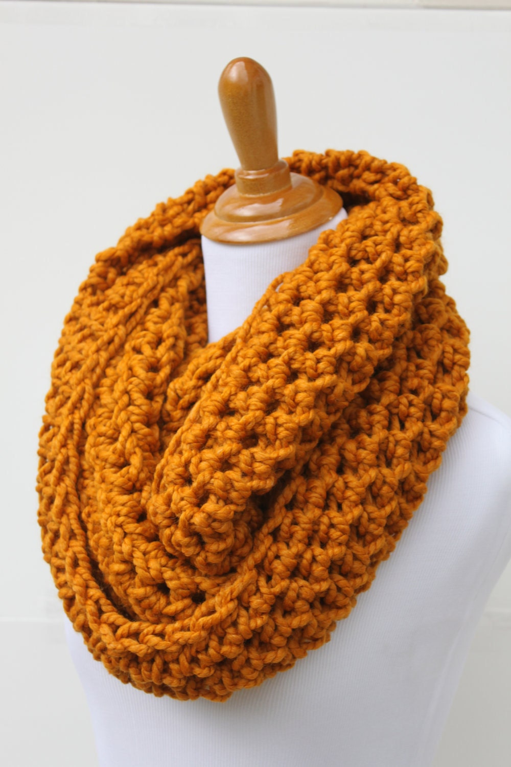 Chunky Infinity Scarf or Snood in Butterscotch - Made to Order