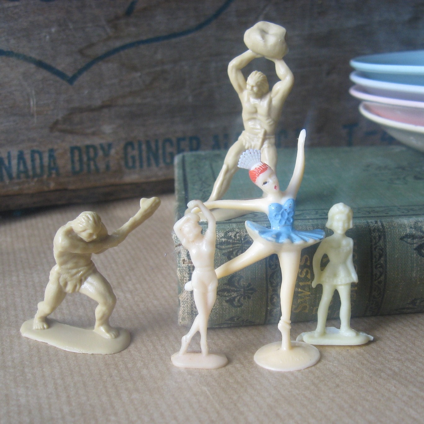 group celluloid and plastic figurines antique and vintage 20-60s lot