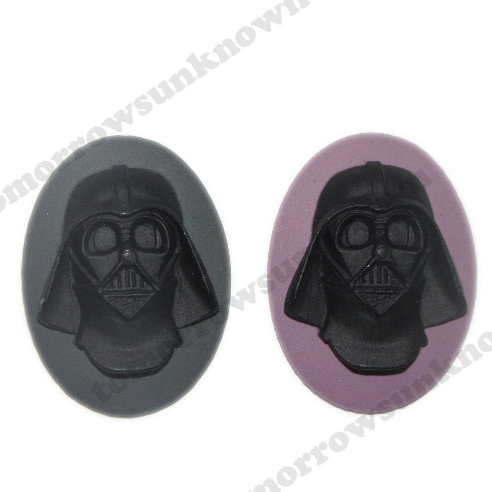 40x30mm Oval Resin Cameos - Darth Vader Star Wars Inspired sculpted - - Qty 4 pcs