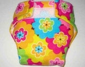 Baby Doll Diaper-Bright Colored Flowers-Adjustable to Fit Bitty Baby Alive,Cabbage Patch Dolls and More